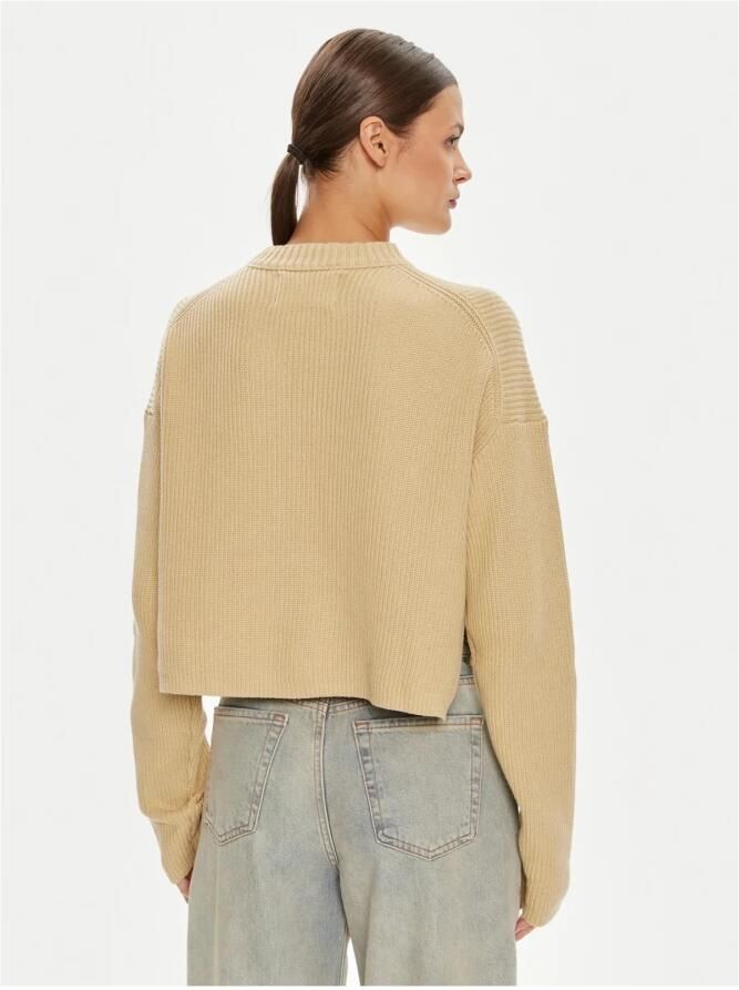 Calvin Klein Jeans Beige Crewneck Sweater met CK Monogram Beige Dames - Foto 4
