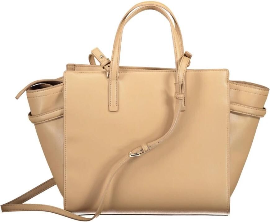 Calvin Klein Beige Polyester Handtas met Contrasterende Details Beige Dames - Foto 2