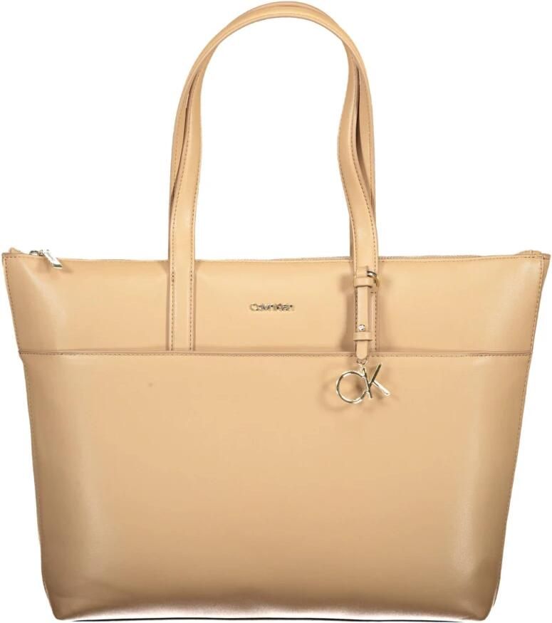 Calvin Klein Beige Polyester Handtas met Schouderhengsels Beige Dames - Foto 2