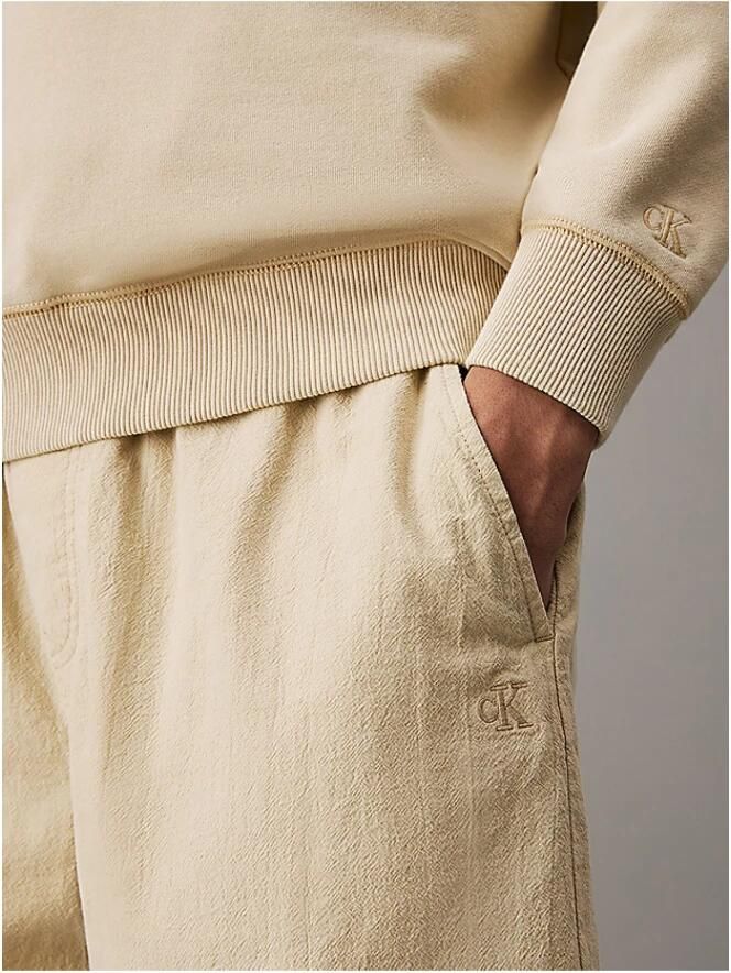 Calvin Klein Jeans Regular fit bermuda met tunnelkoord model 'TEXTURED'