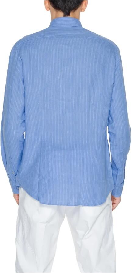 Calvin Klein Heren Linnen Lange Mouwen Overhemd Blue Heren - Foto 2