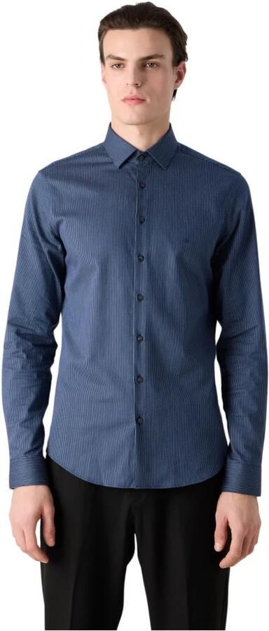 Calvin Klein Blauw Gestreept Overhemd Slim Fit Blue Heren - Foto 3