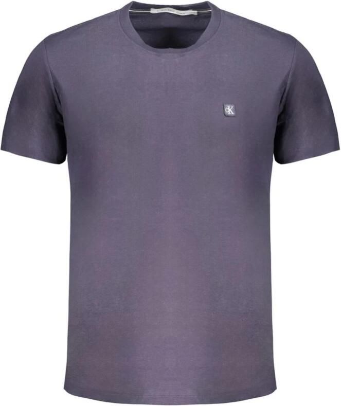 Calvin Klein Blauw Katoenen T-shirt Rechte pasvorm Blue Heren