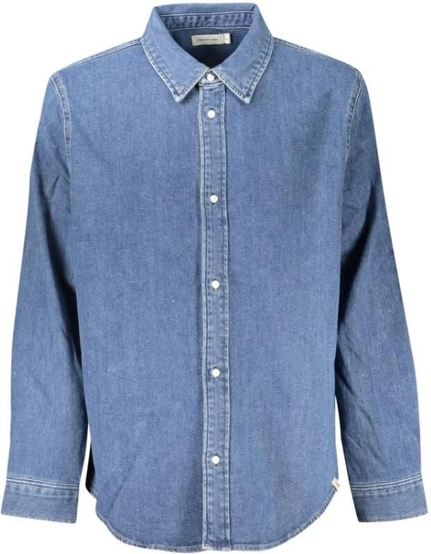 Calvin Klein Slim Denim Overshirt Stijlvol Donkerblauw Blue Heren - Foto 4