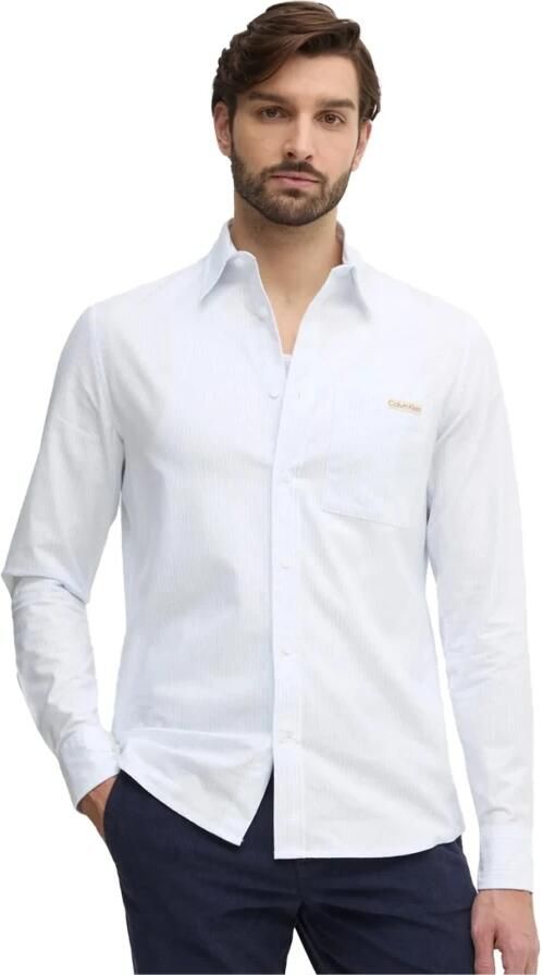 Calvin Klein Blauw Katoenen Overhemd Rechte Snit Blue Heren - Foto 3