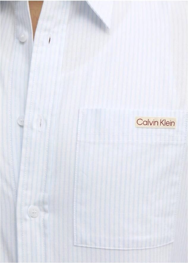 Calvin Klein Blauw Katoenen Overhemd Rechte Snit Blue Heren - Foto 2