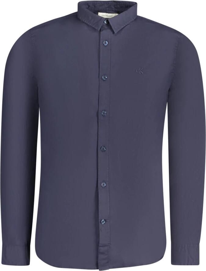 Calvin Klein Blauw Slim Fit Overhemd Lange Mouw Blue Heren