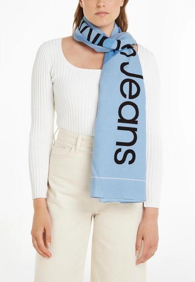 Calvin Klein Pashmina Sjaal Katoen Dames Collectie Blue Dames - Foto 2