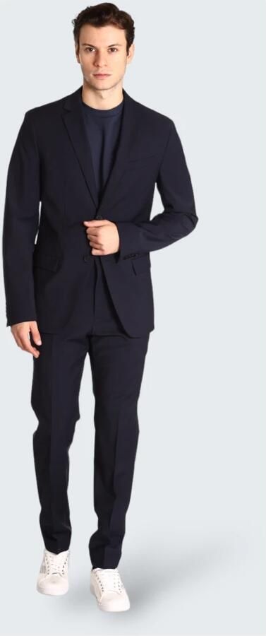 Calvin Klein Middernachtblauwe Single-Breasted Blazer en Broek Blue Heren - Foto 5