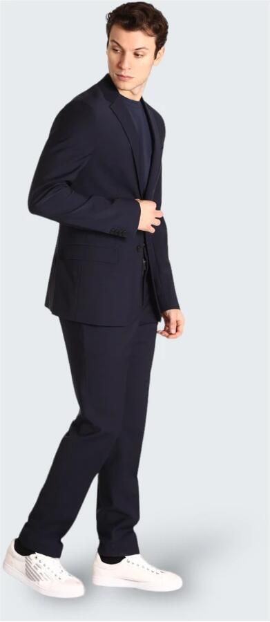 Calvin Klein Middernachtblauwe Single-Breasted Blazer en Broek Blue Heren - Foto 4