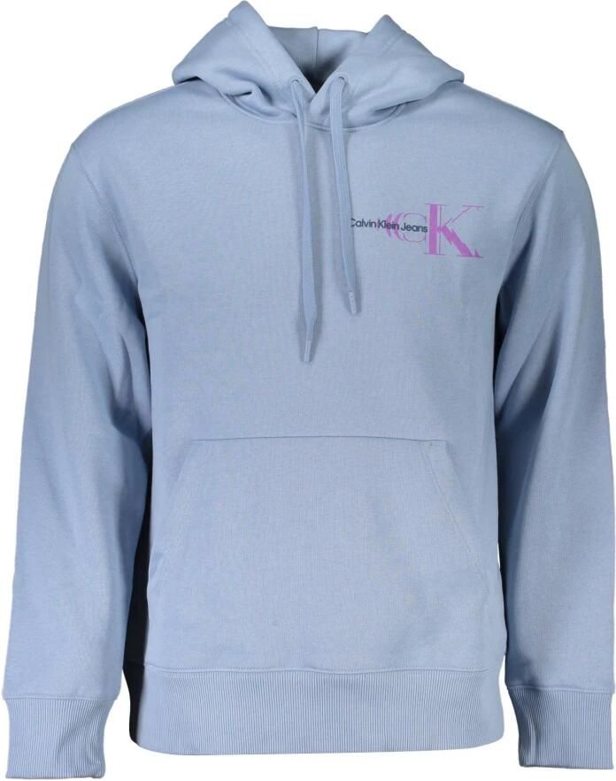 Calvin Klein Heren Hoodie met Centrale Zak en Logo Print Blauw Heren