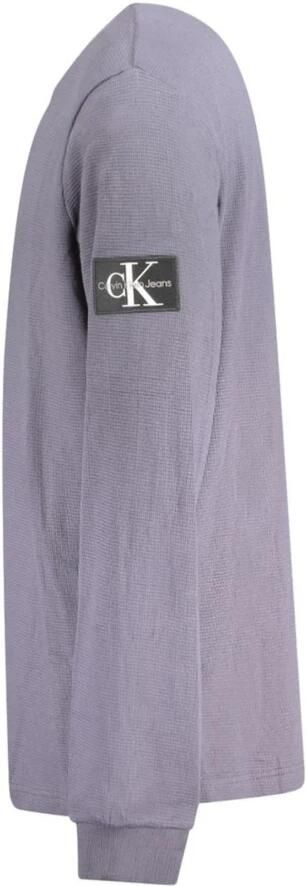 Calvin Klein Blauwe Katoenen Crewneck Sweater Mannen Blue Heren