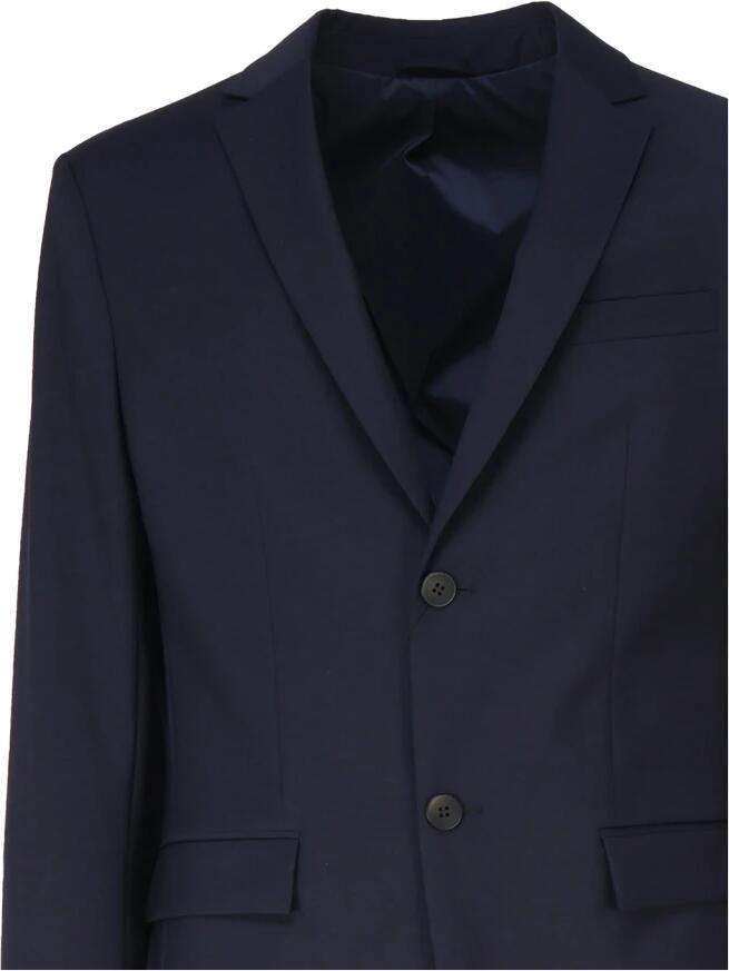 Calvin Klein Middernachtblauwe Single-Breasted Blazer en Broek Blue Heren