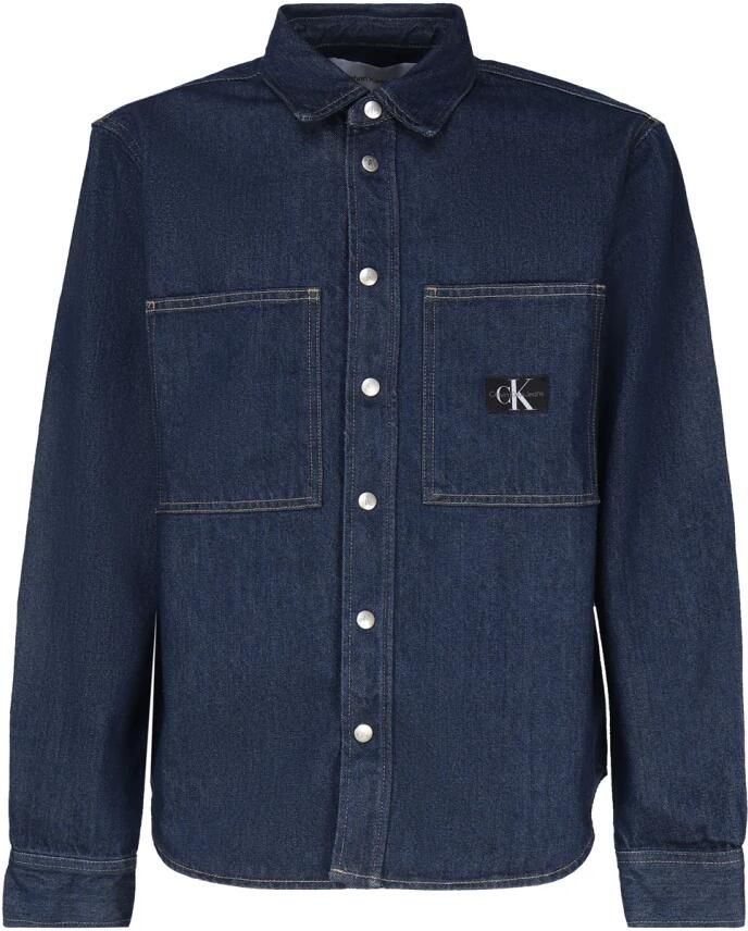 Calvin Klein Blauwe Katoenen Overhemden met Metalen Drukknopen Blue Heren - Foto 4