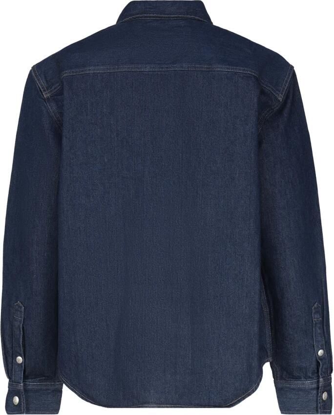 Calvin Klein Blauwe Katoenen Overhemden met Metalen Drukknopen Blue Heren