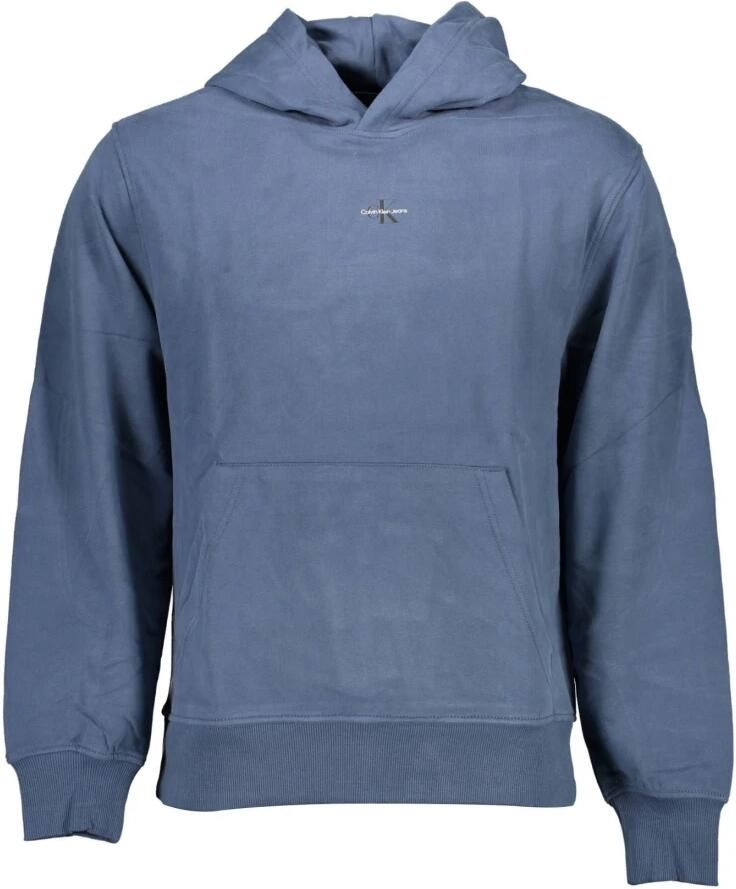 Calvin Klein Blauwe Katoenen Sweater met Capuchon en Print Blue Heren