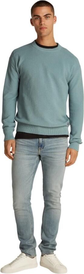 Calvin Klein Jeans Groene Gebreide Trui Lange Mouw Ronde Hals Green Heren - Foto 8