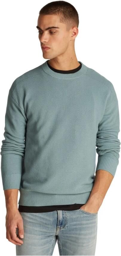 Calvin Klein Jeans Groene Gebreide Trui Lange Mouw Ronde Hals Green Heren - Foto 7