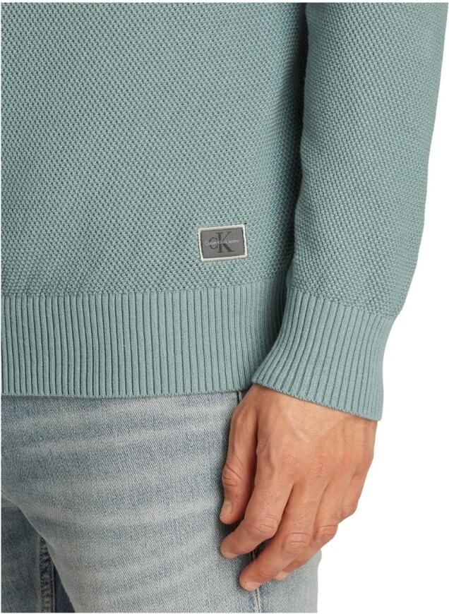 Calvin Klein Jeans Groene Gebreide Trui Lange Mouw Ronde Hals Green Heren - Foto 2