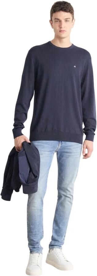 Calvin Klein Blauwe Trui Moderne Stijl Biologisch Katoen Blue Heren - Foto 3