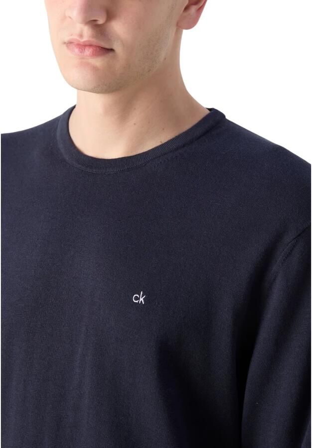 Calvin Klein Blauwe Trui Moderne Stijl Biologisch Katoen Blue Heren