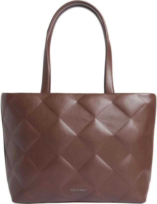 Calvin Klein Bruine Diamant Quilt Shopper Handtas Brown Dames - Foto 4