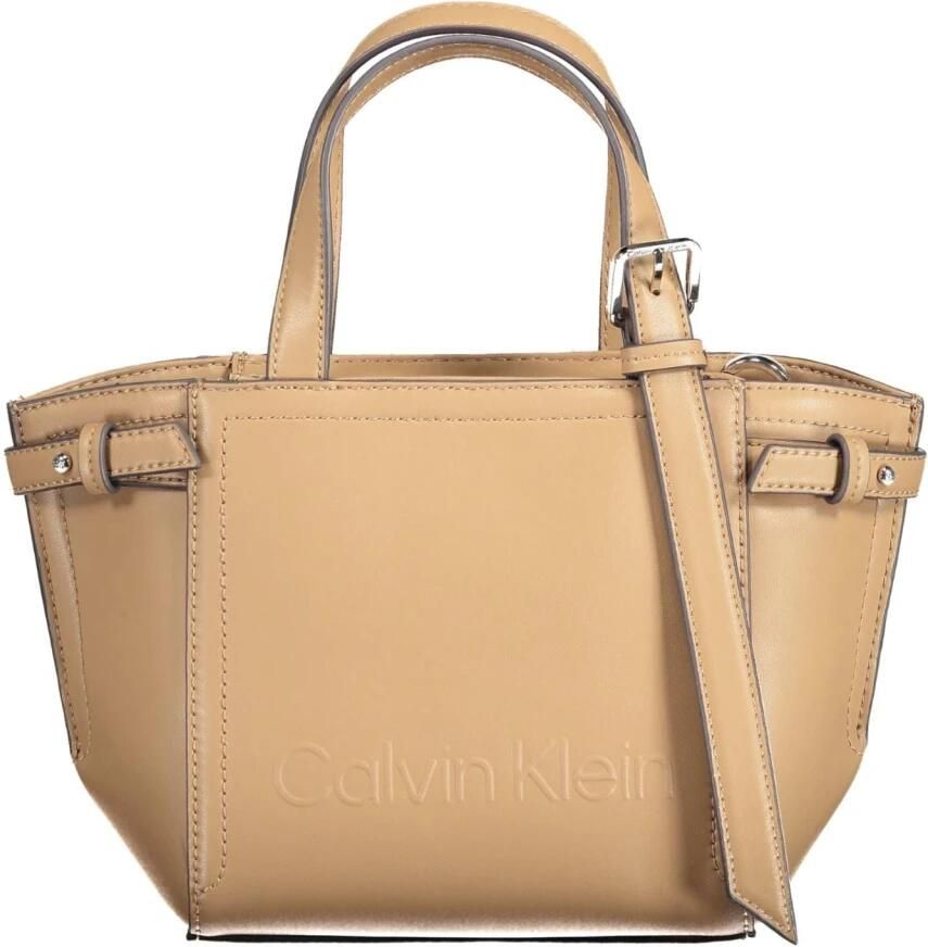 Calvin Klein Bruine Polyester Handtas met Verstelbare Schouderband Brown Dames - Foto 2