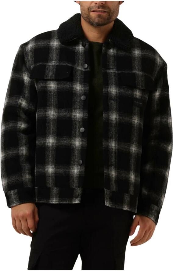 CALVIN KLEIN Heren Jassen Check Sherpa Trucker Jacket Zwart - Foto 3