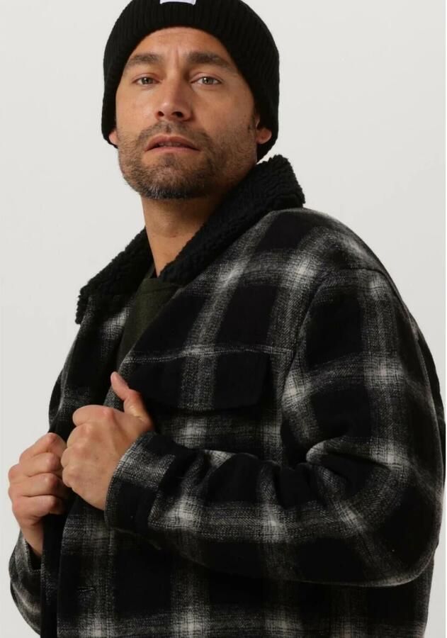 CALVIN KLEIN Heren Jassen Check Sherpa Trucker Jacket Zwart