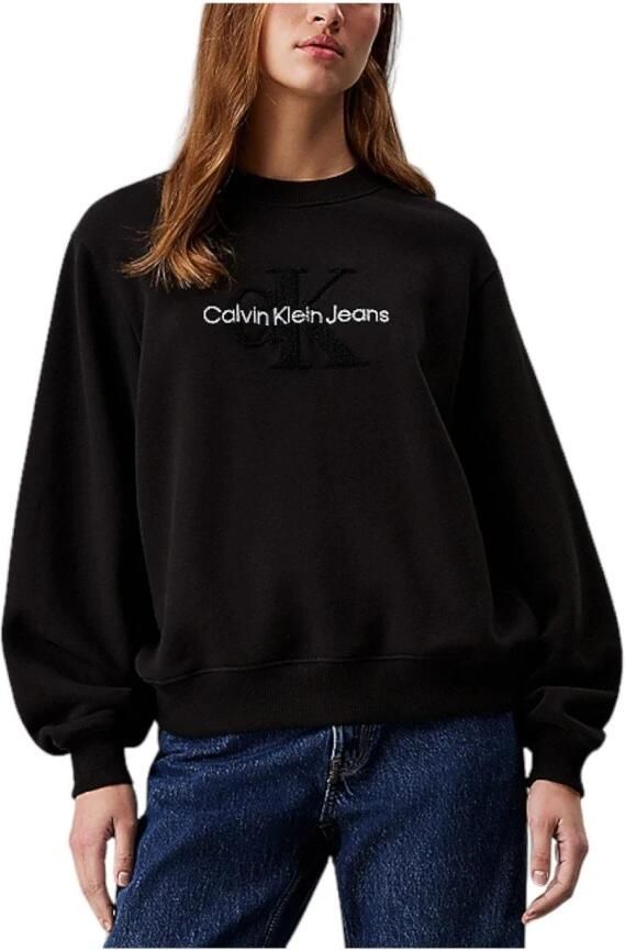 Calvin Klein Zwarte Geborduurde Sweater met Lange Mouwen Black Dames - Foto 3