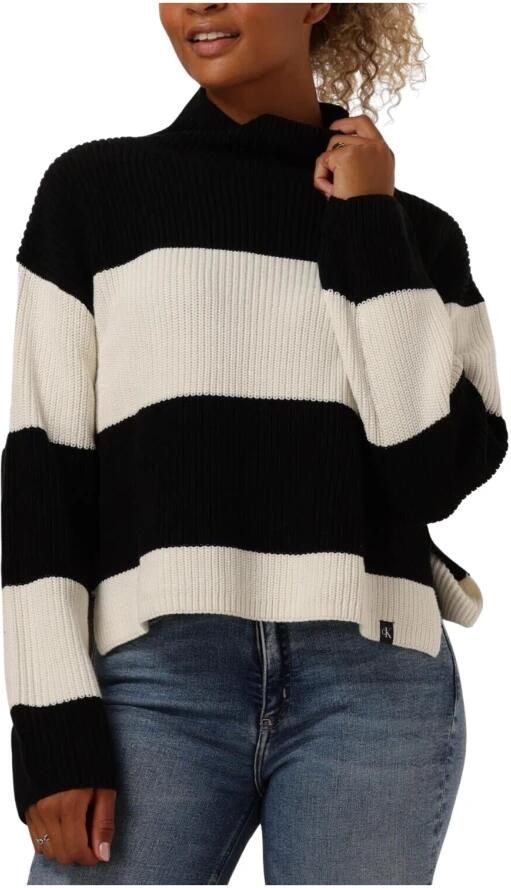 CALVIN KLEIN Dames Truien & Vesten Chunky Loose High Neck Sweater Wit - Foto 3