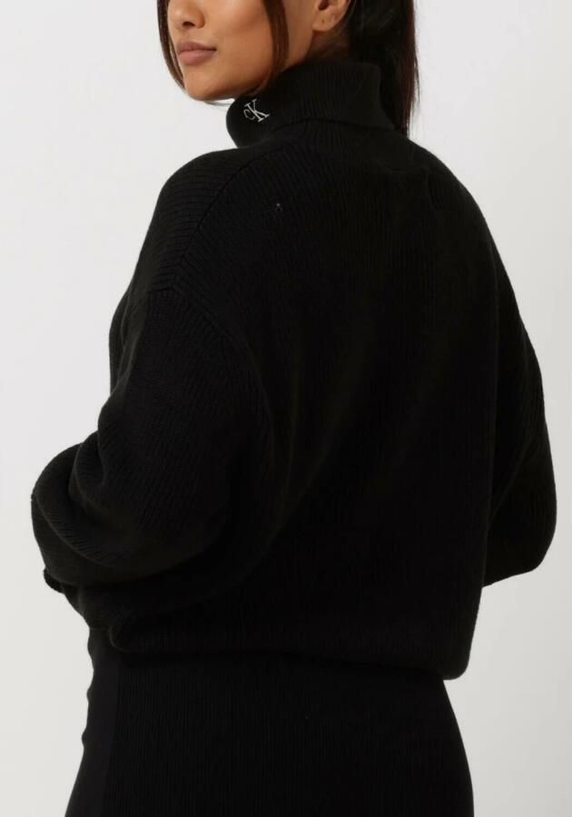 Calvin Klein Chunky Roll Neck Trui Zwart Black Dames - Foto 3