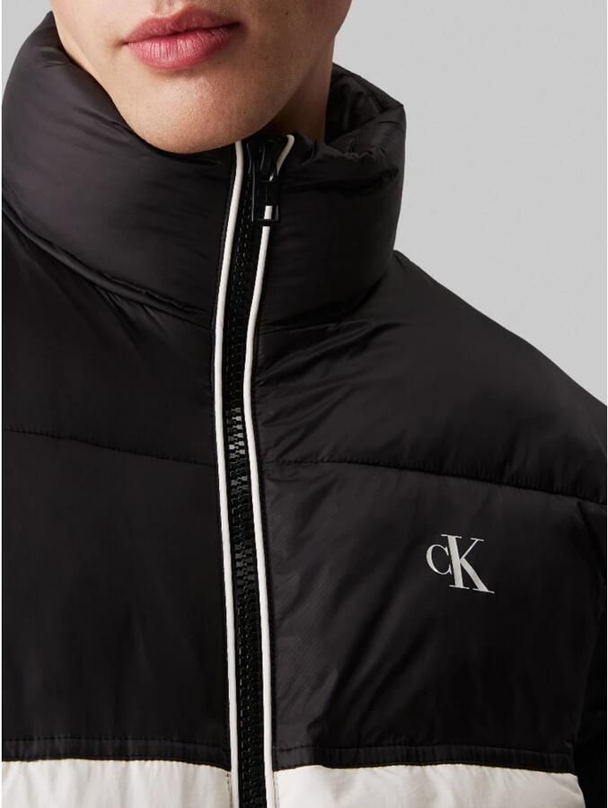 Calvin Klein Jeans Color-Block Pufferjas met hoge kraag Multicolor Heren