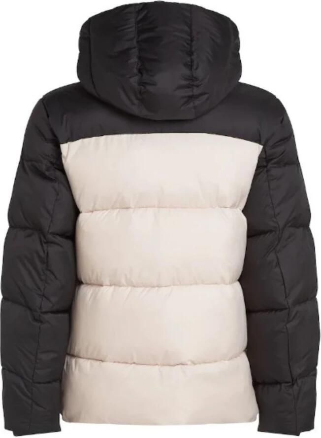 Calvin Klein Color-Block Hooded Gewatteerde Pufferjas Black Heren