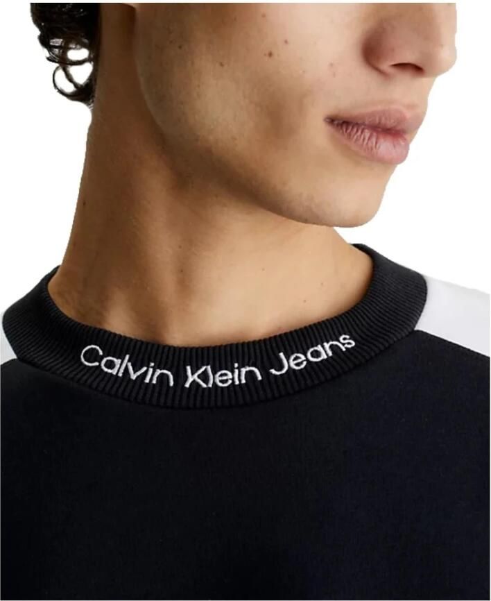 Calvin Klein Colorblock Sweater met ronde hals Black Heren