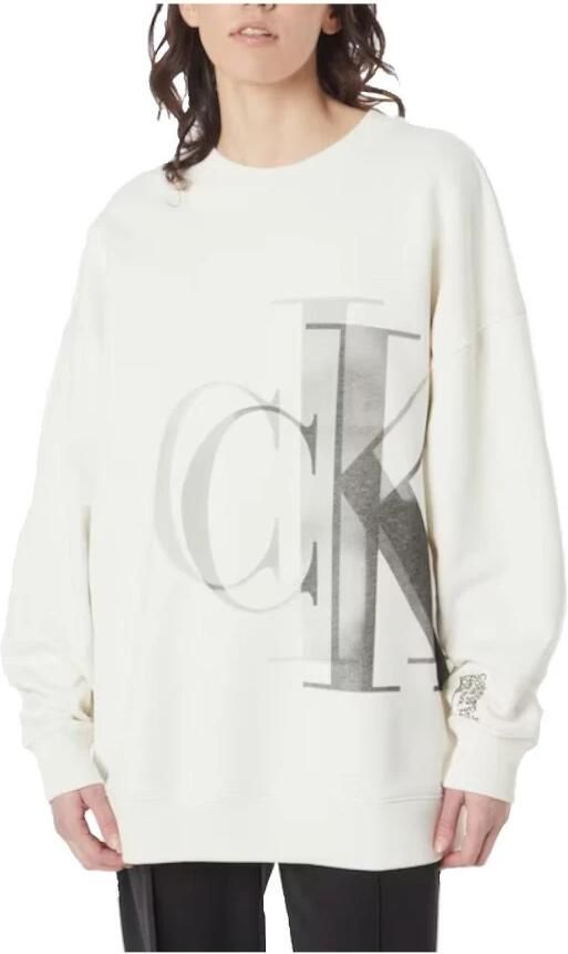 Calvin Klein Comfortabele Oversized Hoodless Sweatshirt Beige Dames - Foto 5