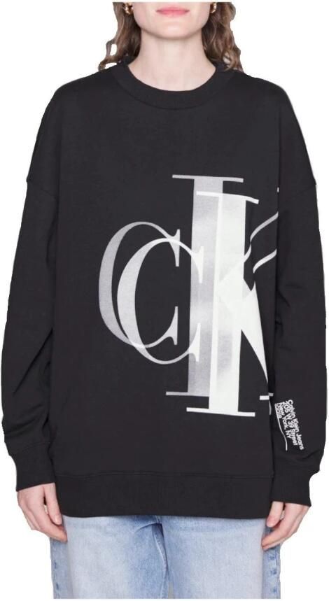 Calvin Klein Comfortabele Zwarte Oversized Hoodie Black Dames - Foto 4