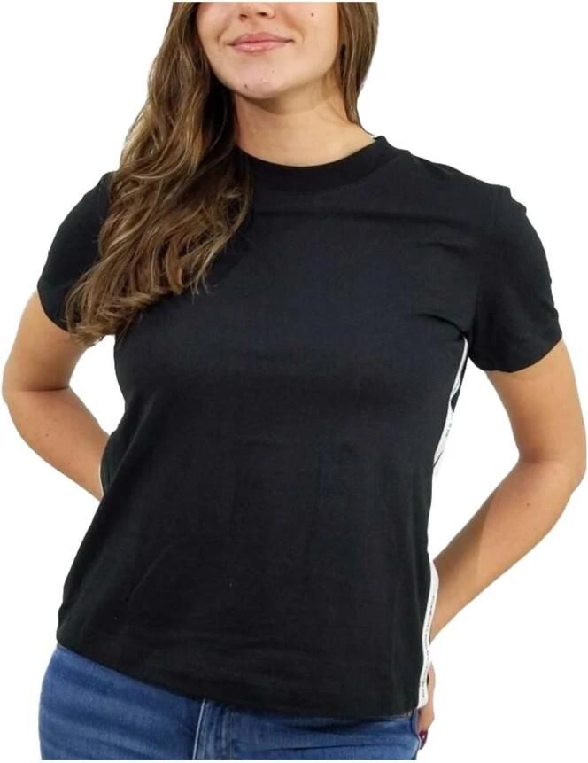 Calvin Klein Shirt met ronde hals SIDE CONTRAST TAPE TEE met opzij jeans logo-opschrift - Foto 2
