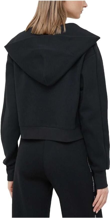 Calvin Klein Crop Zip Hoodie met Logo Black Dames - Foto 2