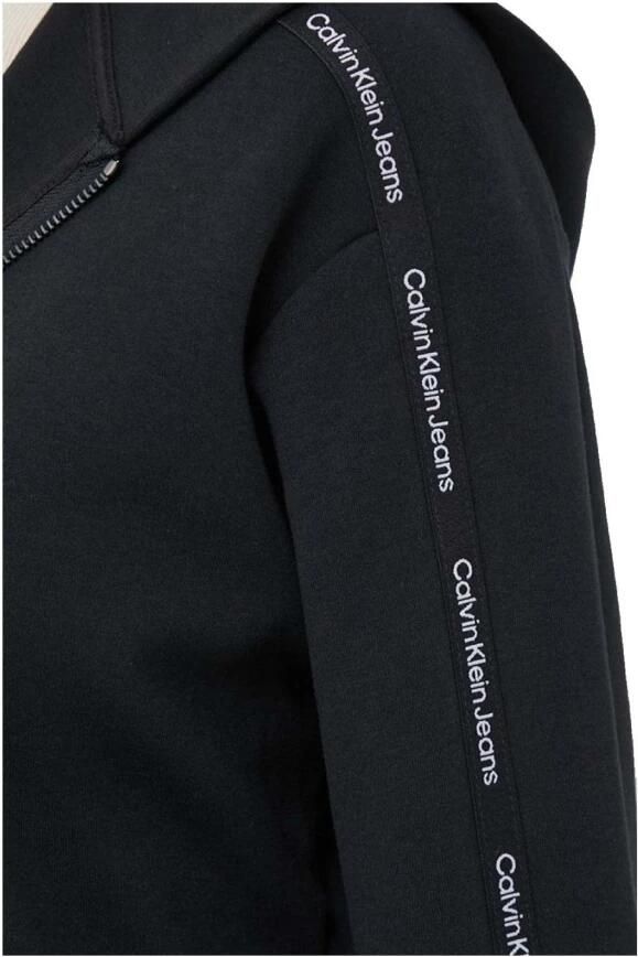 Calvin Klein Crop Zip Hoodie met Logo Black Dames
