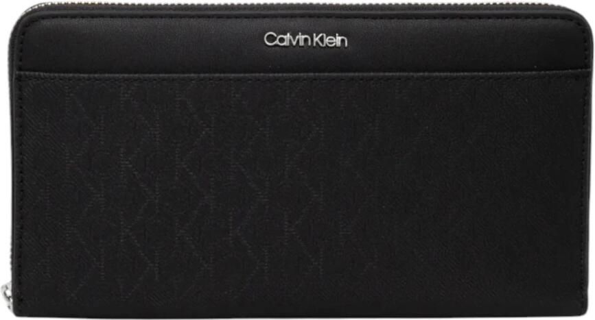 Calvin Klein Gestructureerde Zwarte Portemonnee voor Vrouwen Black Dames - Foto 6
