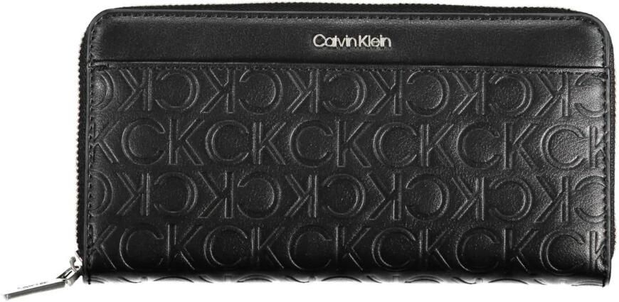 Calvin Klein Elegant Damesportemonnee met Slipversiering Black Dames