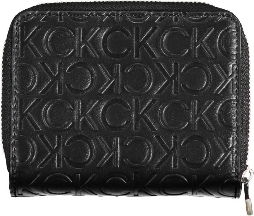 Calvin Klein Damesportemonnee Zwart Rfid Ritssluiting Black Dames