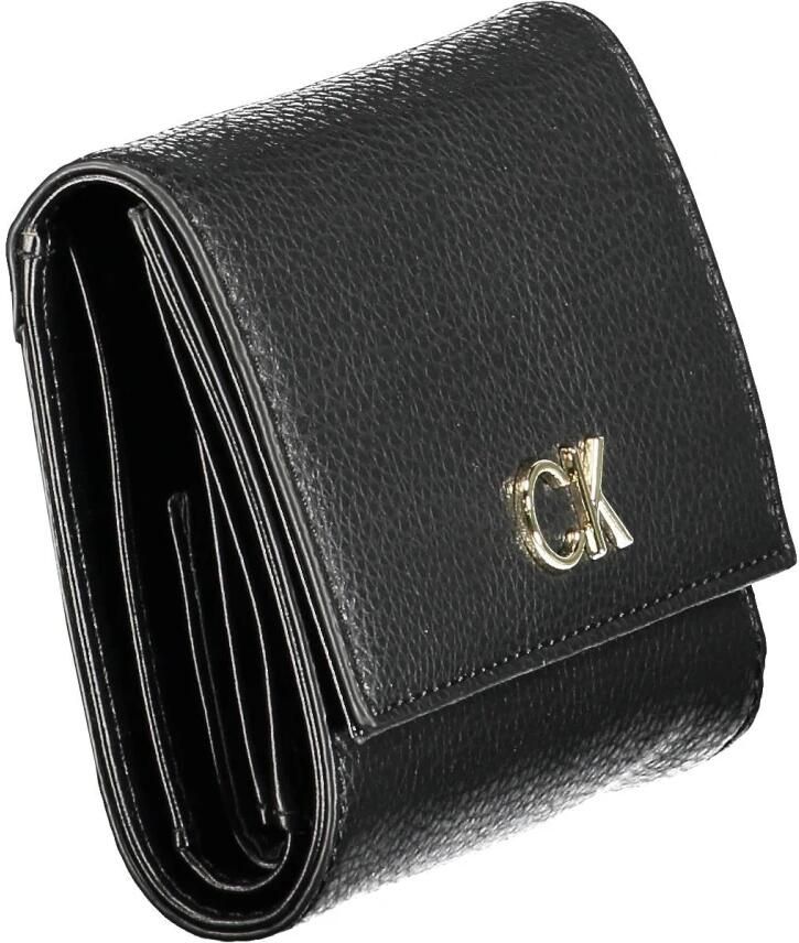 Calvin Klein Damesportemonnee Zwart Rfid Ritssluiting Black Dames