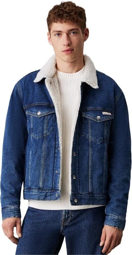 Calvin Klein Denim sherpa jas Blauw Blue Heren - Foto 3