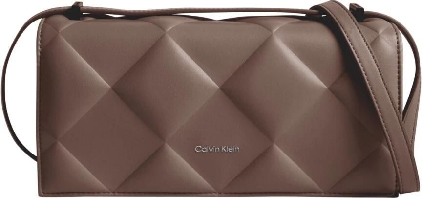 Calvin Klein Diamant Quilt Schoudertas Bruin Brown Dames - Foto 4