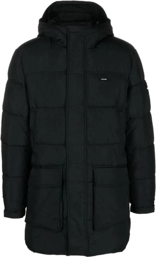 Calvin Klein Gewatteerde jas CRINKLE NYLON LONGLENGTH PUFFER met merklabel