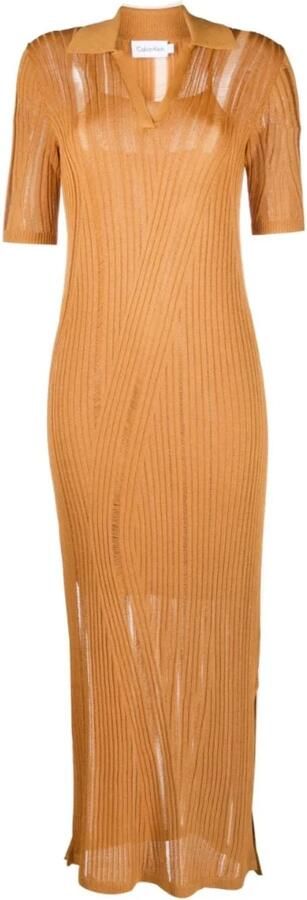 Calvin Klein Womenswear Gebreide jurk met loopsplit opzij