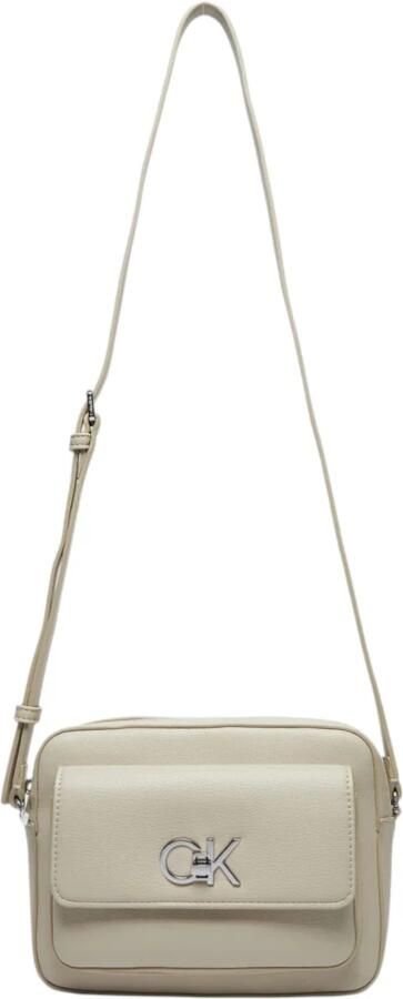 Calvin Klein Polyurethaan Flap Handtas met Verstelbare Schouderband Gray Dames - Foto 5