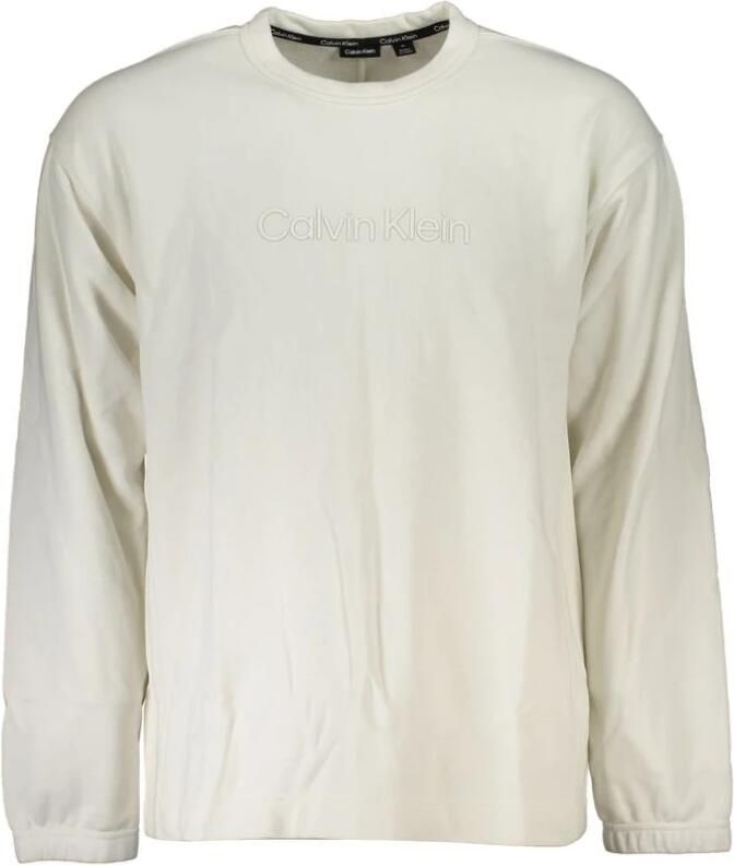 Calvin Klein Elegante Sweater met Geborsteld Logo White Heren